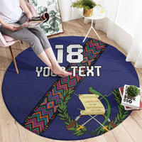Custom Guatemala Football Round Carpet Los Chapines Blue Version - Wonder Print Shop