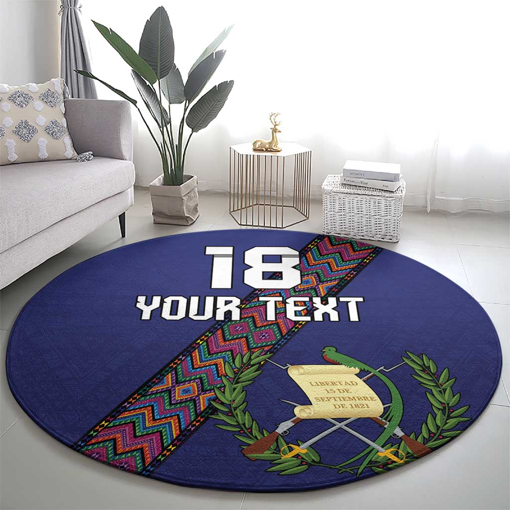 Custom Guatemala Football Round Carpet Los Chapines Blue Version - Wonder Print Shop