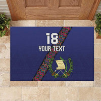 Custom Guatemala Football Rubber Doormat Los Chapines Blue Version - Wonder Print Shop