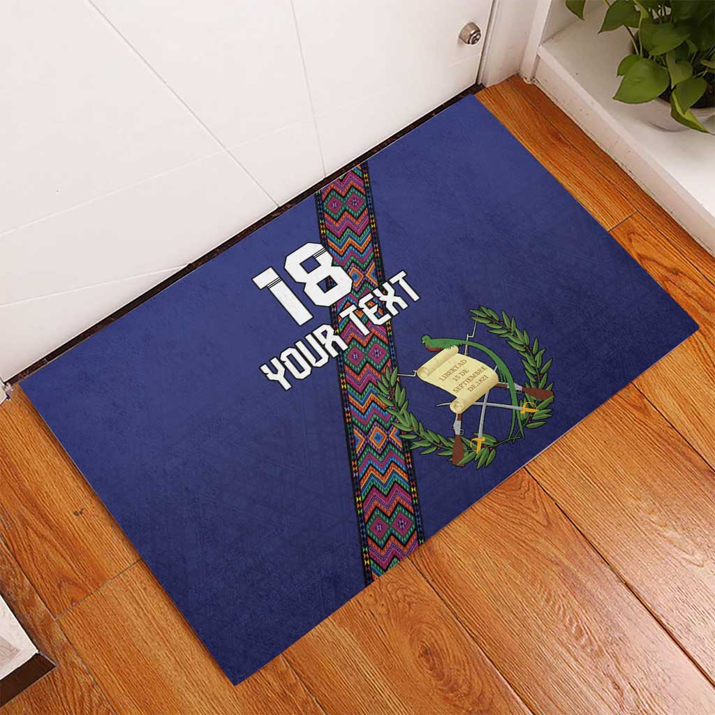 Custom Guatemala Football Rubber Doormat Los Chapines Blue Version - Wonder Print Shop
