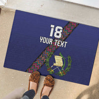 Custom Guatemala Football Rubber Doormat Los Chapines Blue Version - Wonder Print Shop