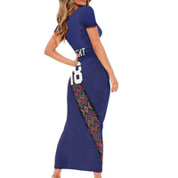 Custom Guatemala Football Short Sleeve Bodycon Dress Los Chapines Blue Version - Wonder Print Shop