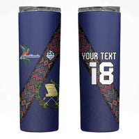 Custom Guatemala Football Skinny Tumbler Los Chapines Blue Version - Wonder Print Shop