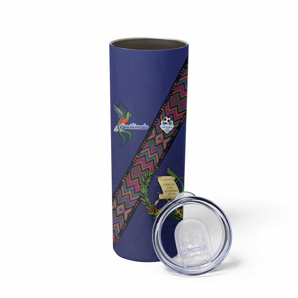 Custom Guatemala Football Skinny Tumbler Los Chapines Blue Version - Wonder Print Shop