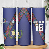 Custom Guatemala Football Skinny Tumbler Los Chapines Blue Version - Wonder Print Shop