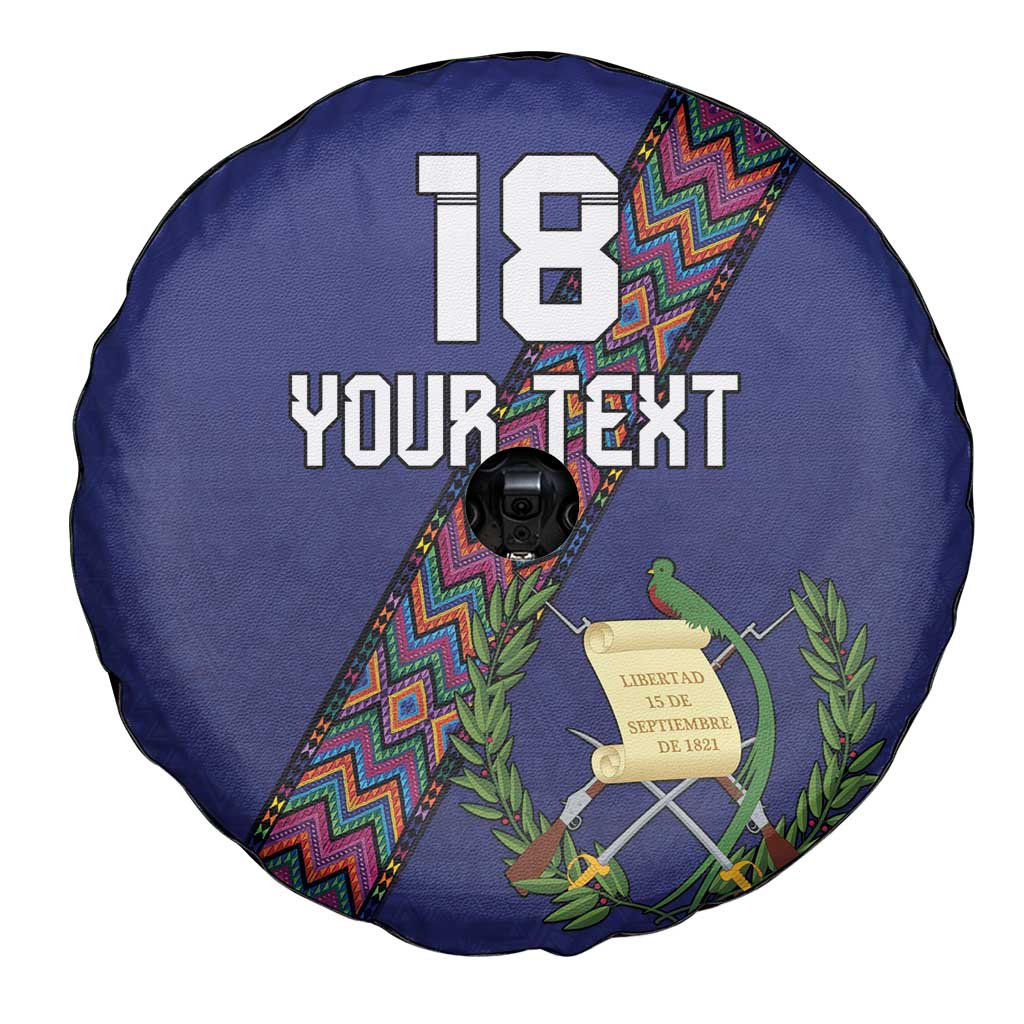 Custom Guatemala Football Spare Tire Cover Los Chapines Blue Version - Wonder Print Shop