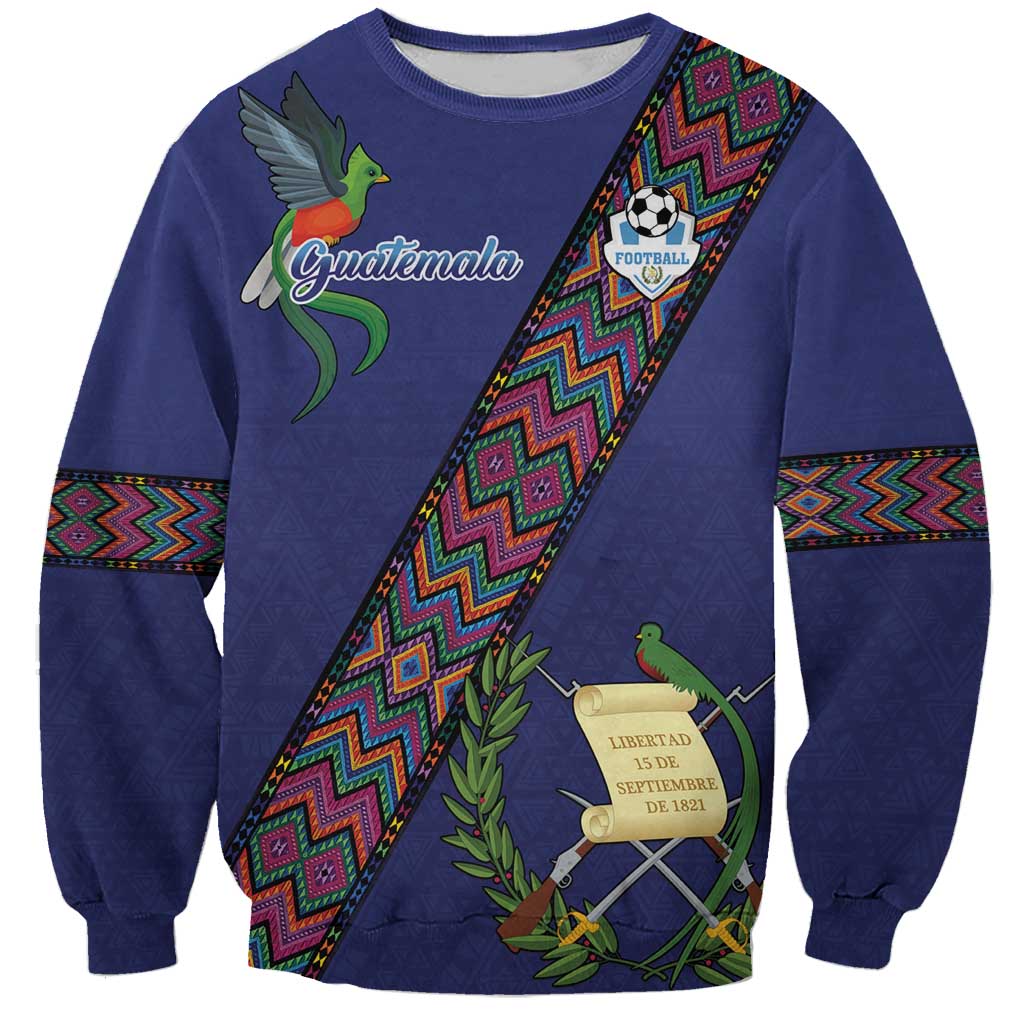 Custom Guatemala Football Sweatshirt Los Chapines Blue Version - Wonder Print Shop