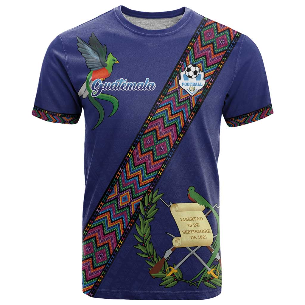 Custom Guatemala Football T Shirt Los Chapines Blue Version - Wonder Print Shop