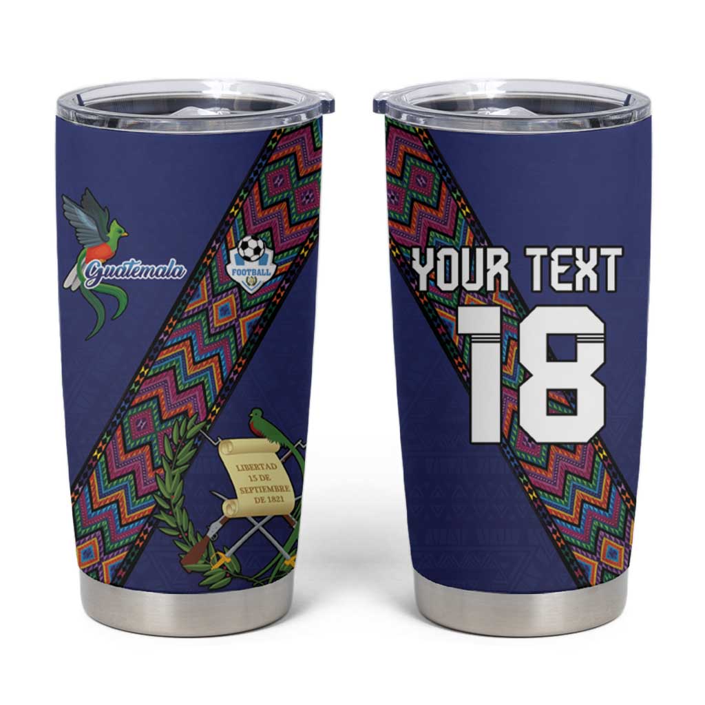 Custom Guatemala Football Tumbler Cup Los Chapines Blue Version - Wonder Print Shop