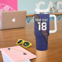 Custom Guatemala Football Tumbler With Handle Los Chapines Blue Version - Wonder Print Shop