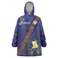 Custom Guatemala Football Wearable Blanket Hoodie Los Chapines Blue Version - Wonder Print Shop