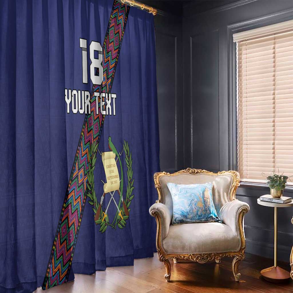 Custom Guatemala Football Window Curtain Los Chapines Blue Version - Wonder Print Shop