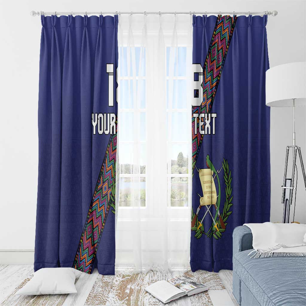 Custom Guatemala Football Window Curtain Los Chapines Blue Version - Wonder Print Shop