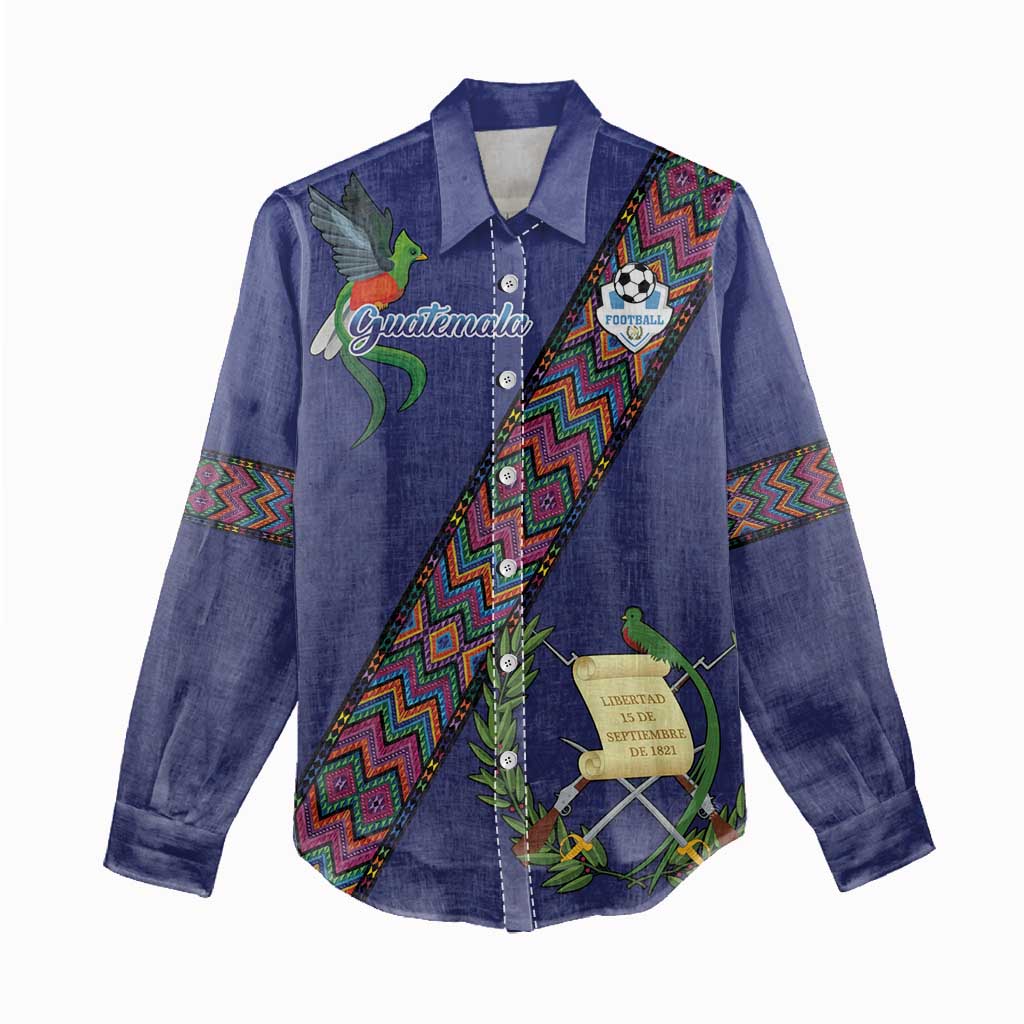 Custom Guatemala Football Women Casual Shirt Los Chapines Blue Version - Wonder Print Shop