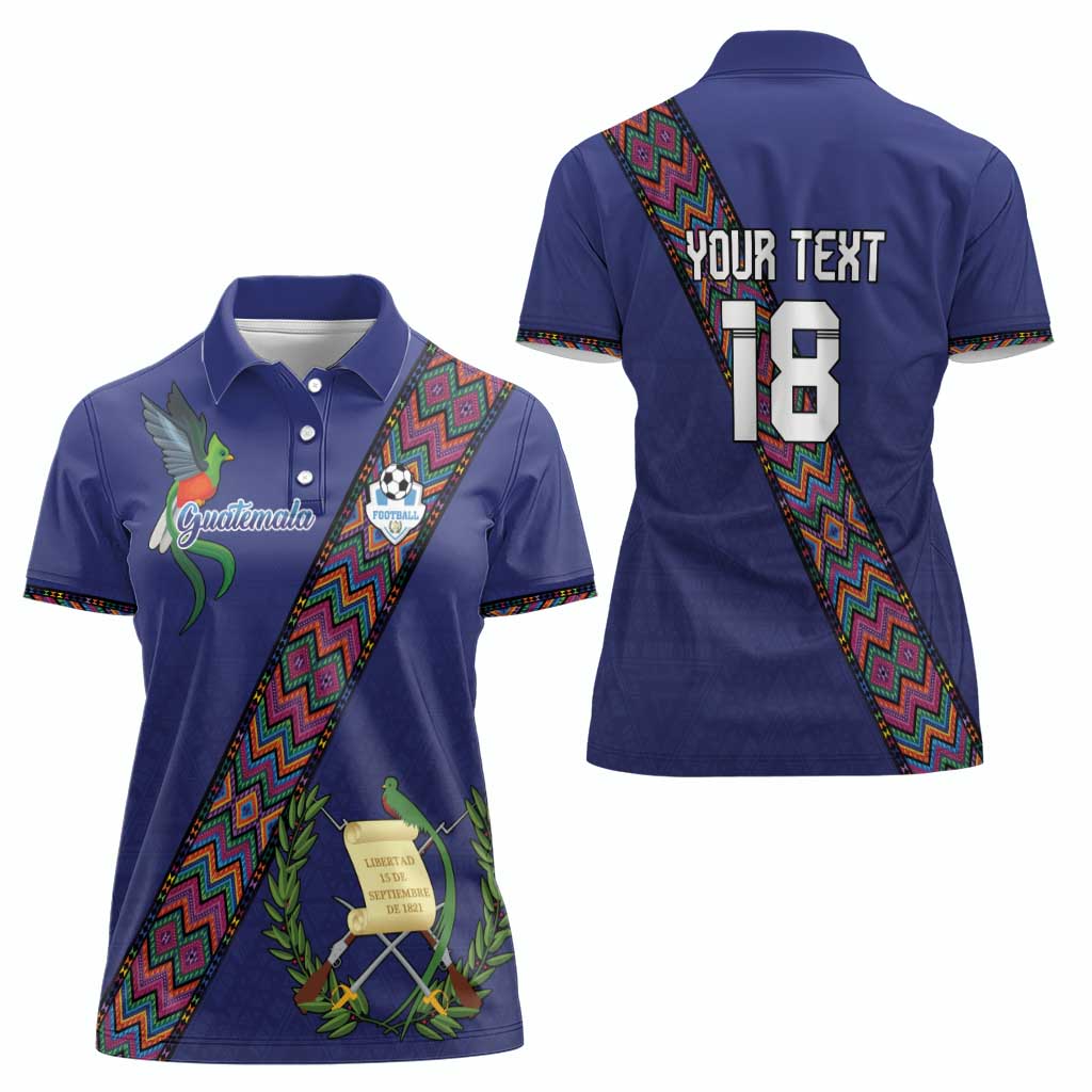 Custom Guatemala Football Women Polo Shirt Los Chapines Blue Version - Wonder Print Shop