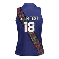 Custom Guatemala Football Women Sleeveless Polo Shirt Los Chapines Blue Version - Wonder Print Shop