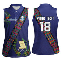 Custom Guatemala Football Women Sleeveless Polo Shirt Los Chapines Blue Version - Wonder Print Shop