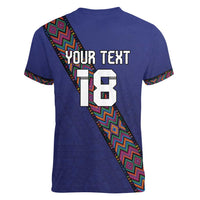 Custom Guatemala Football Women V-Neck T-Shirt Los Chapines Blue Version - Wonder Print Shop