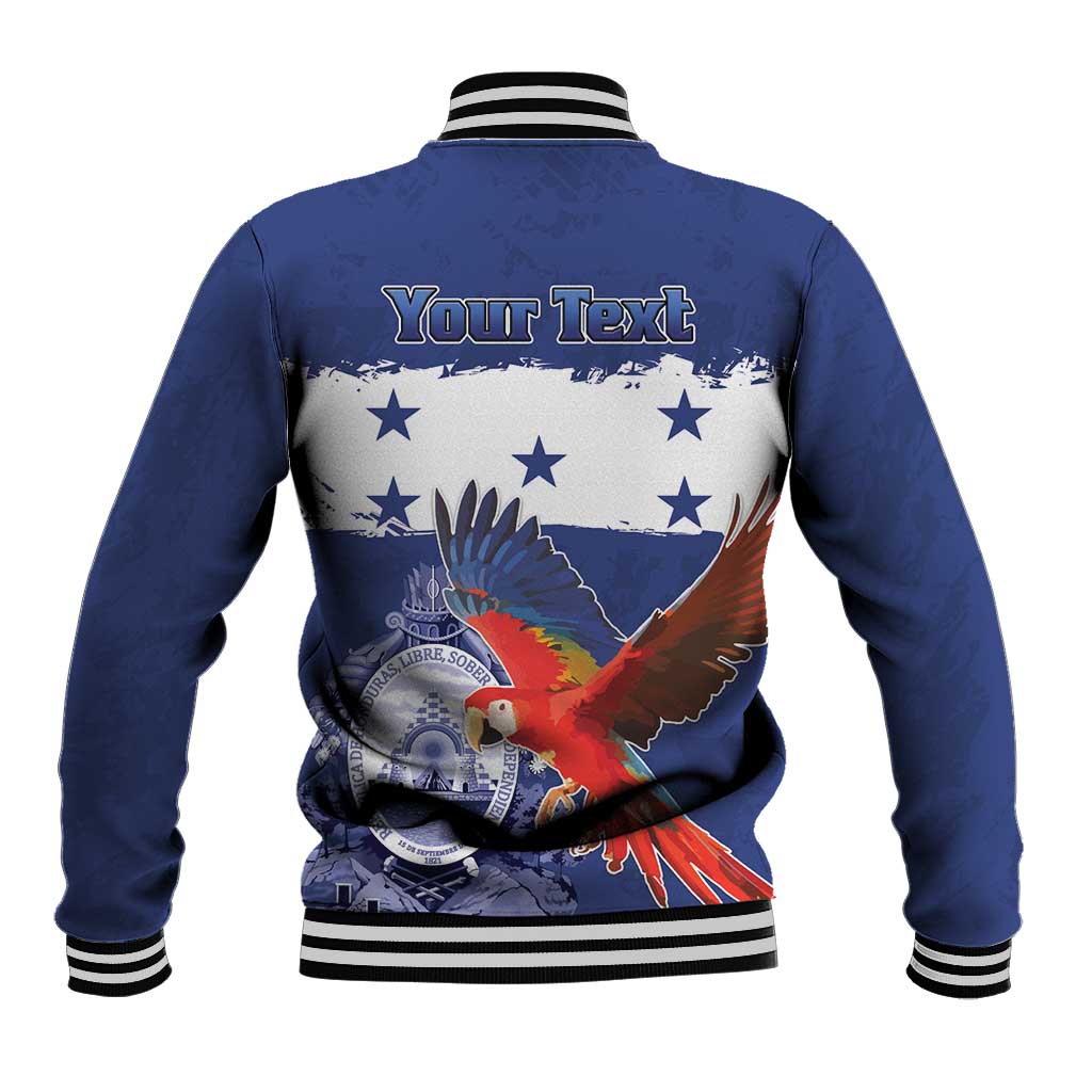 Honduras Independence Day Baseball Jacket Scarlet Macaw Flag Style - Wonder Print Shop