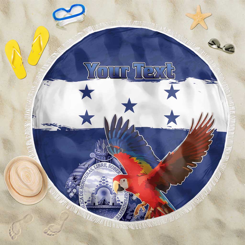 Honduras Independence Day Beach Blanket Scarlet Macaw Flag Style - Wonder Print Shop