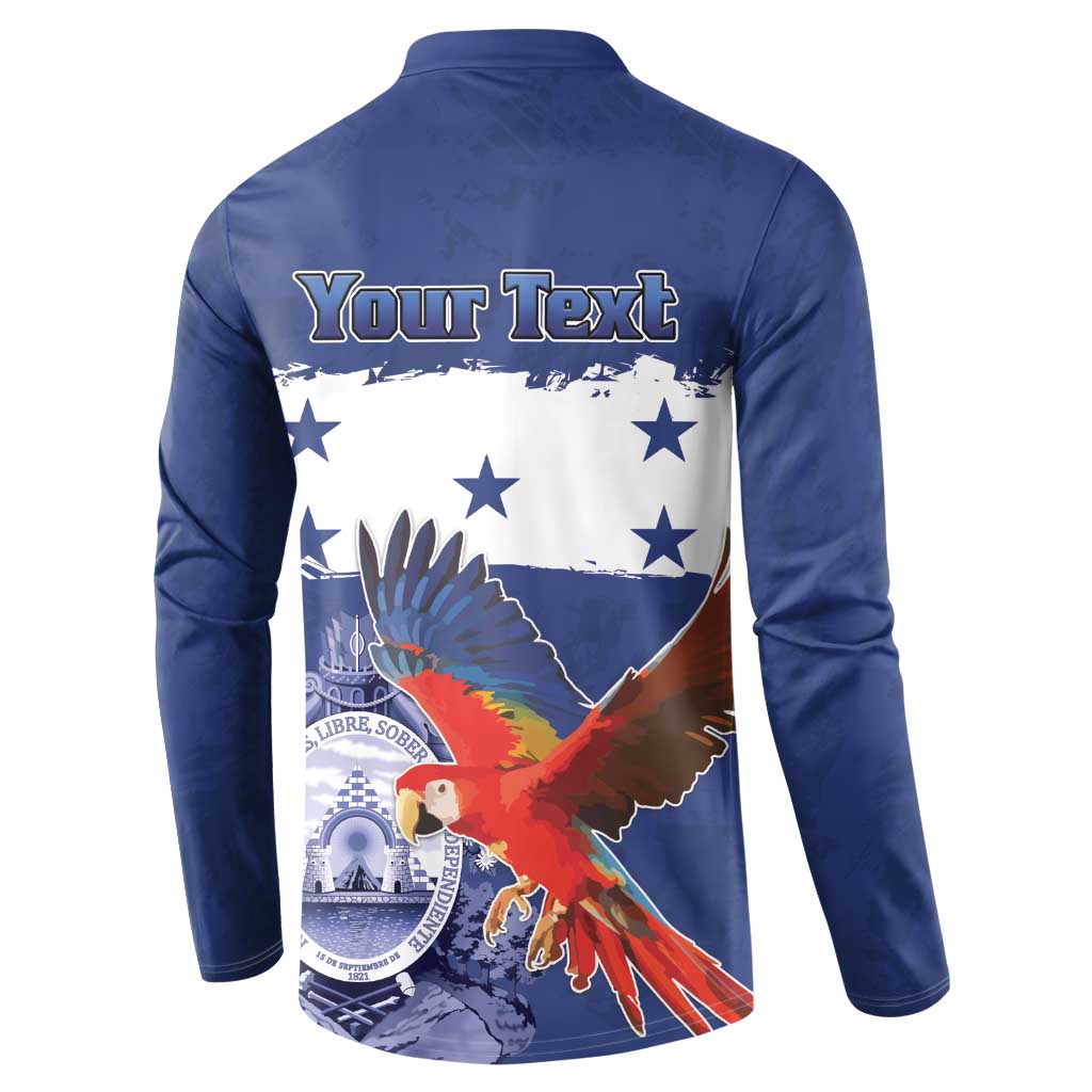 Honduras Independence Day Button Sweatshirt Scarlet Macaw Flag Style - Wonder Print Shop