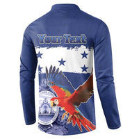 Honduras Independence Day Button Sweatshirt Scarlet Macaw Flag Style - Wonder Print Shop
