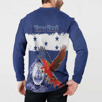 Honduras Independence Day Button Sweatshirt Scarlet Macaw Flag Style - Wonder Print Shop