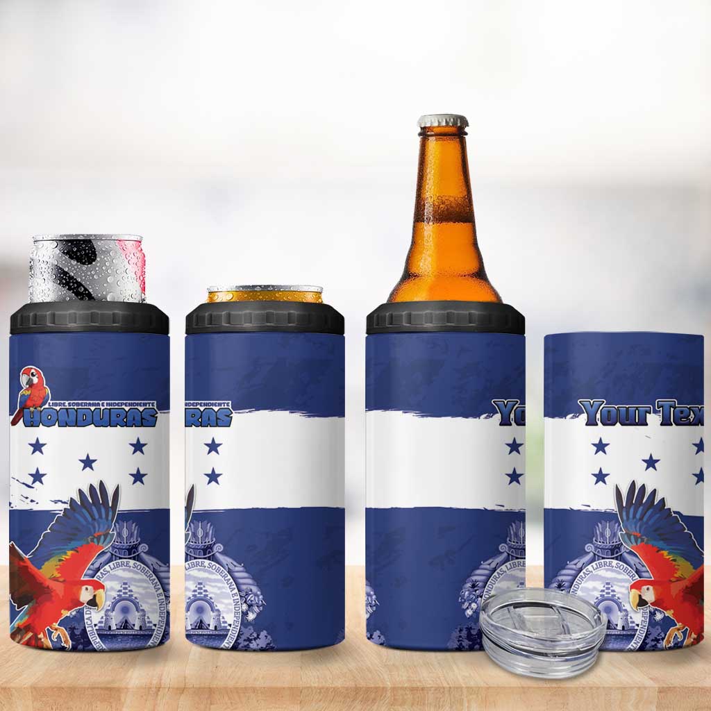 Honduras Independence Day 4 in 1 Can Cooler Tumbler Scarlet Macaw Flag Style - Wonder Print Shop