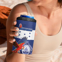 Honduras Independence Day 4 in 1 Can Cooler Tumbler Scarlet Macaw Flag Style - Wonder Print Shop