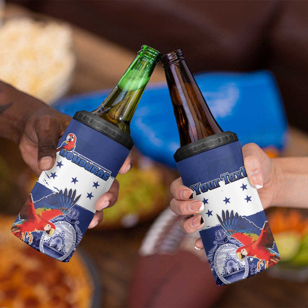 Honduras Independence Day 4 in 1 Can Cooler Tumbler Scarlet Macaw Flag Style - Wonder Print Shop