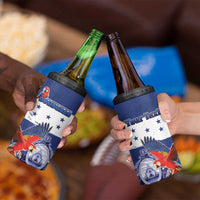 Honduras Independence Day 4 in 1 Can Cooler Tumbler Scarlet Macaw Flag Style - Wonder Print Shop