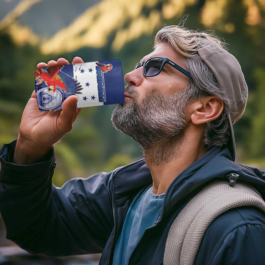 Honduras Independence Day 4 in 1 Can Cooler Tumbler Scarlet Macaw Flag Style - Wonder Print Shop