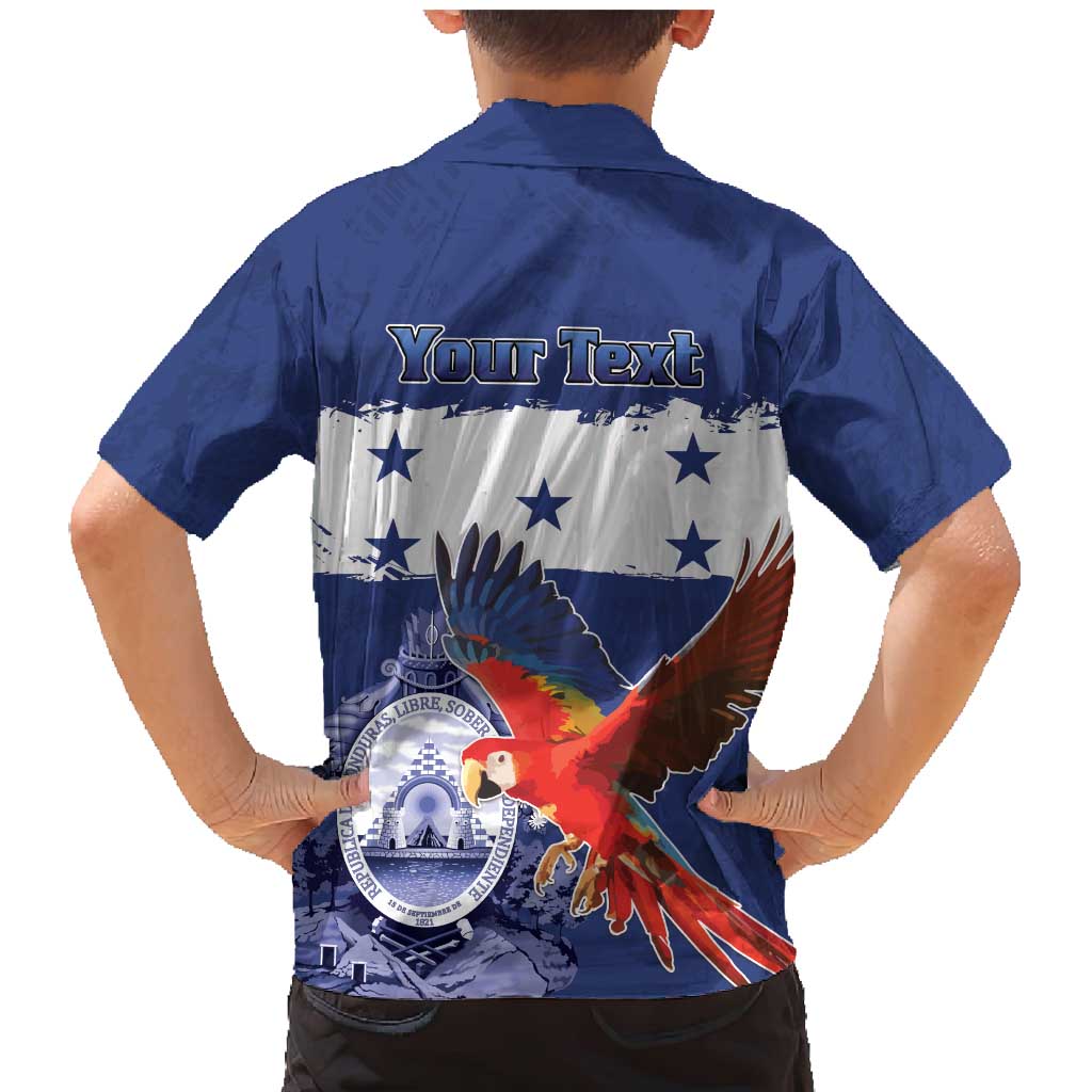 Honduras Independence Day Family Matching Mermaid Dress and Hawaiian Shirt Scarlet Macaw Flag Style - Wonder Print Shop