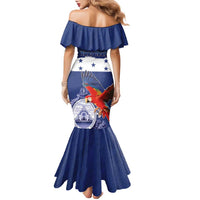 Honduras Independence Day Family Matching Mermaid Dress and Hawaiian Shirt Scarlet Macaw Flag Style - Wonder Print Shop
