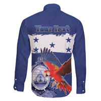 Honduras Independence Day Family Matching Off The Shoulder Long Sleeve Dress and Hawaiian Shirt Scarlet Macaw Flag Style - Wonder Print Shop