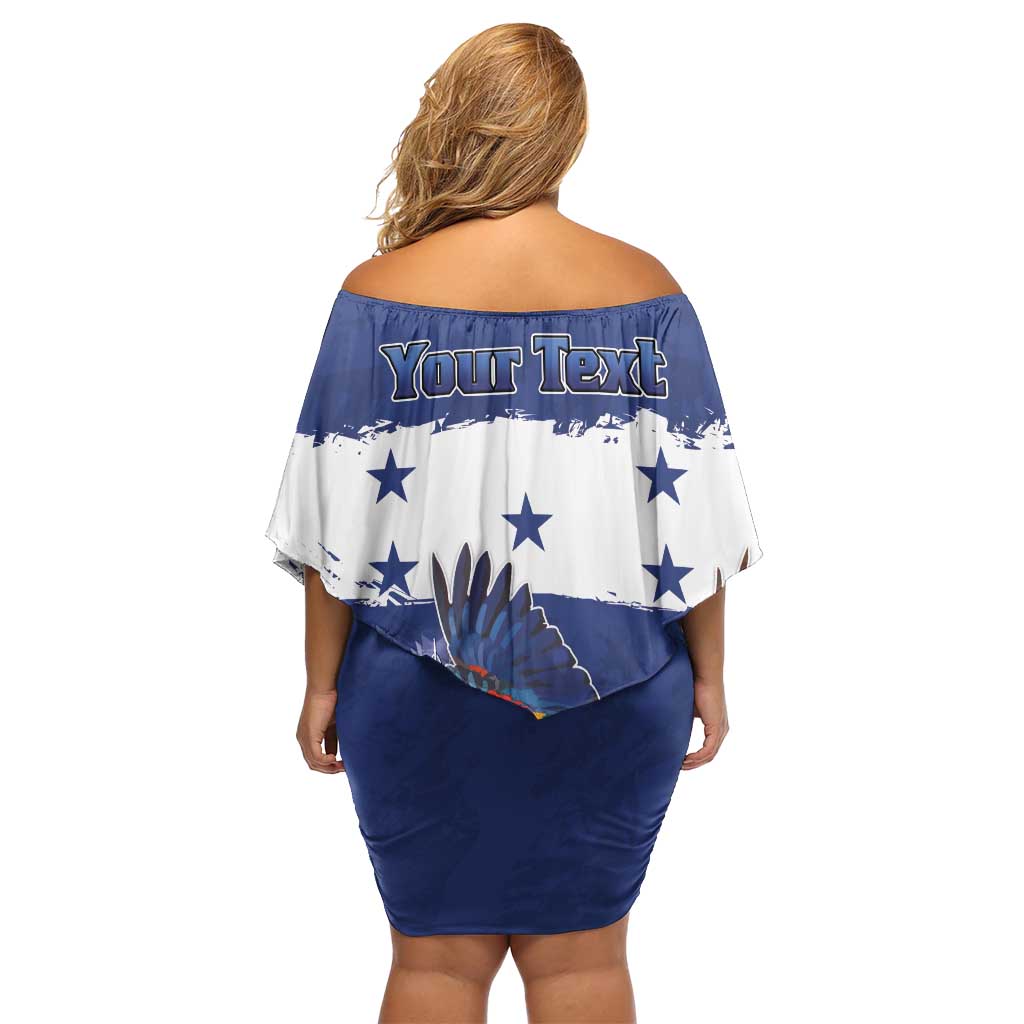 Honduras Independence Day Family Matching Off Shoulder Short Dress and Hawaiian Shirt Scarlet Macaw Flag Style - Wonder Print Shop