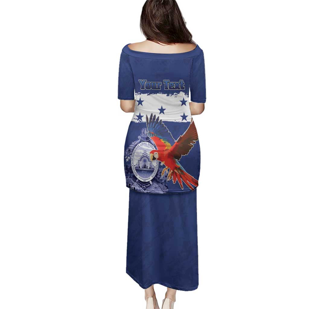 Honduras Independence Day Family Matching Puletasi and Hawaiian Shirt Scarlet Macaw Flag Style - Wonder Print Shop