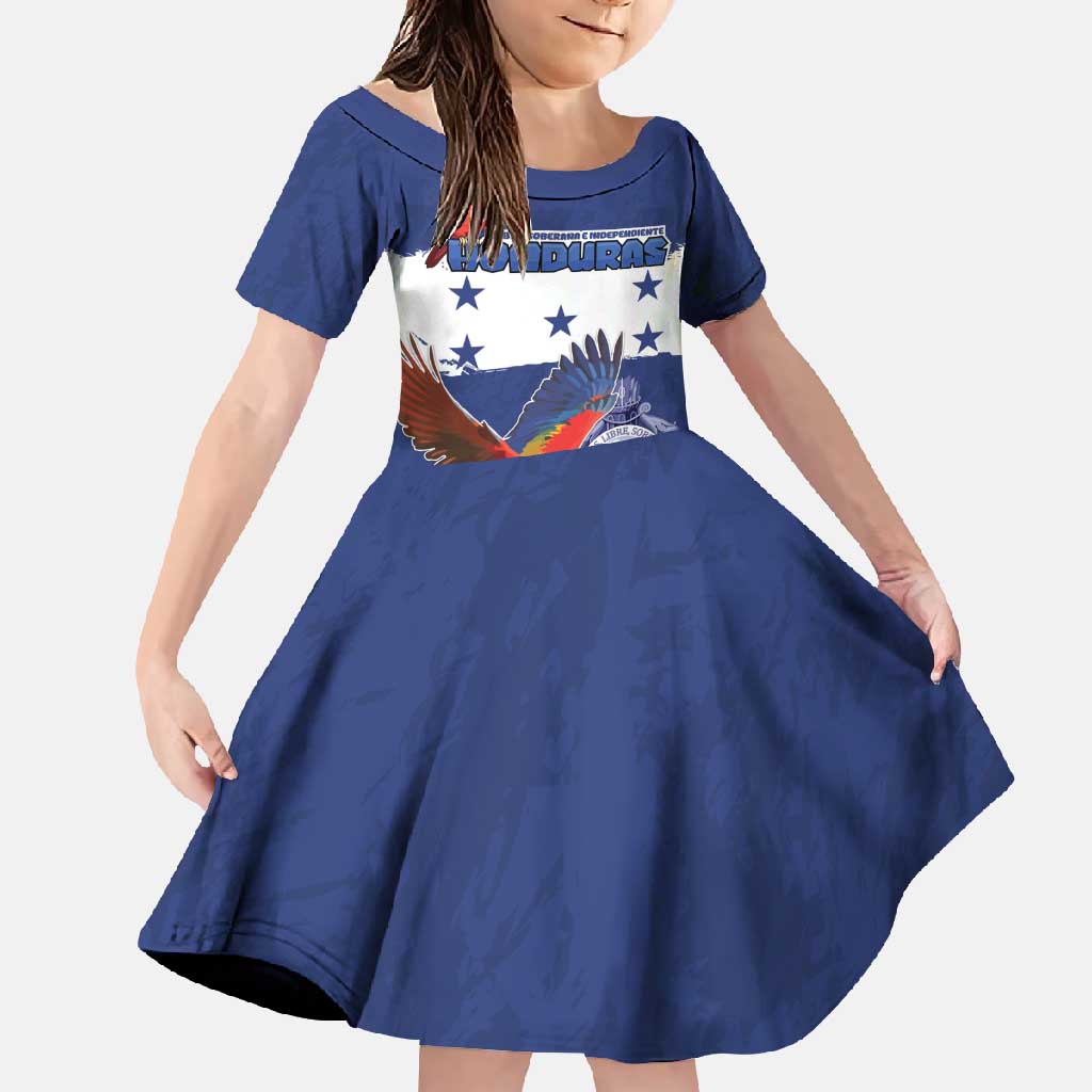 Honduras Independence Day Family Matching Tank Maxi Dress and Hawaiian Shirt Scarlet Macaw Flag Style - Wonder Print Shop