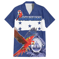 Honduras Independence Day Family Matching Tank Maxi Dress and Hawaiian Shirt Scarlet Macaw Flag Style - Wonder Print Shop