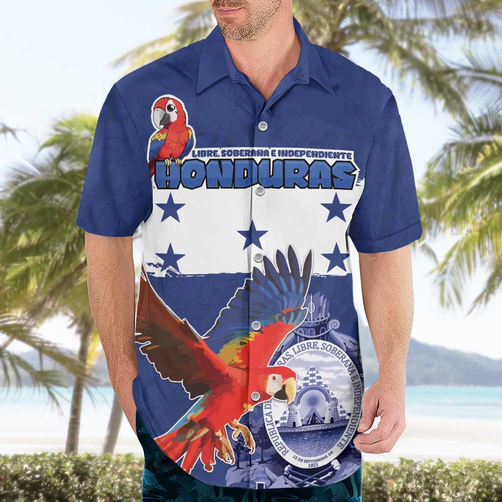 Honduras Independence Day Hawaiian Shirt Scarlet Macaw Flag Style - Wonder Print Shop