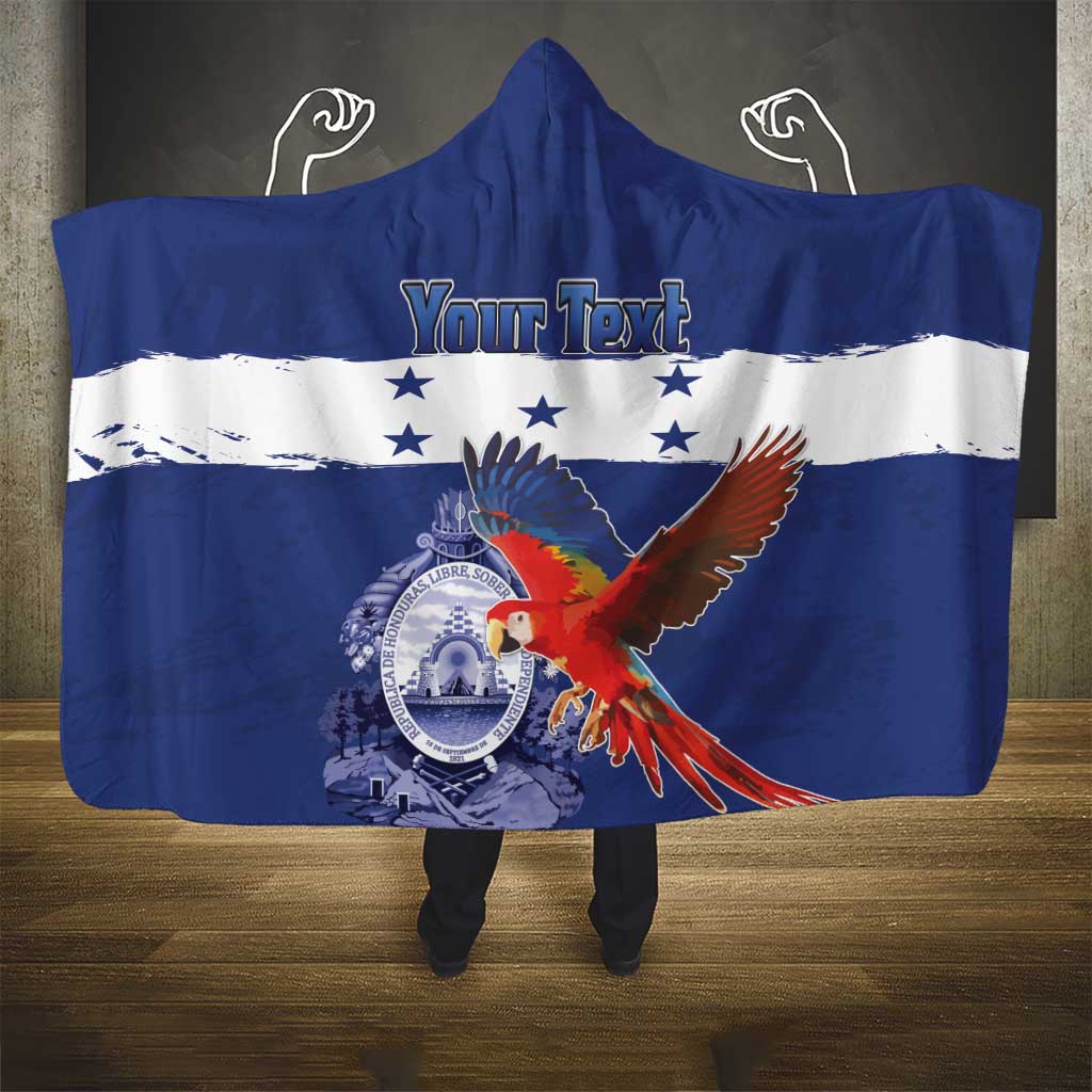 Honduras Independence Day Hooded Blanket Scarlet Macaw Flag Style - Wonder Print Shop
