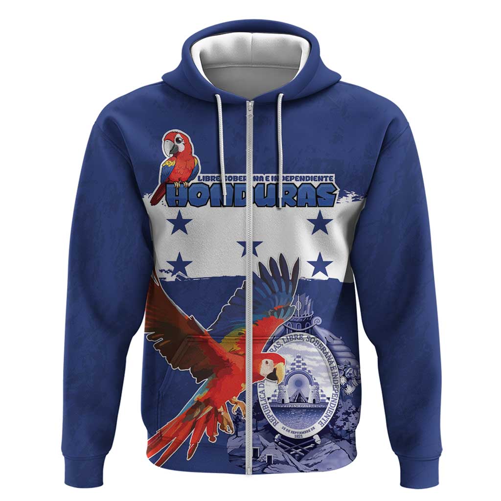 Honduras Independence Day Hoodie Scarlet Macaw Flag Style - Wonder Print Shop