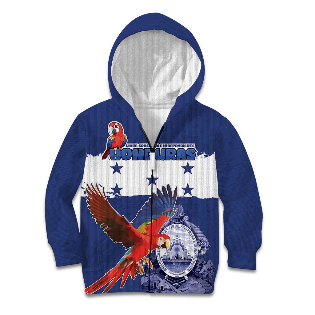Honduras Independence Day Kid Hoodie Scarlet Macaw Flag Style - Wonder Print Shop