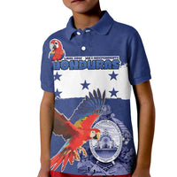 Honduras Independence Day Kid Polo Shirt Scarlet Macaw Flag Style - Wonder Print Shop