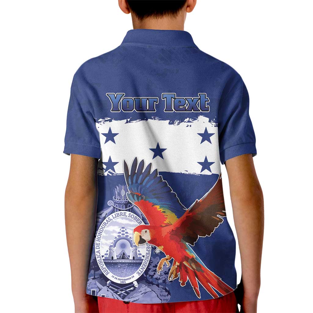 Honduras Independence Day Kid Polo Shirt Scarlet Macaw Flag Style - Wonder Print Shop
