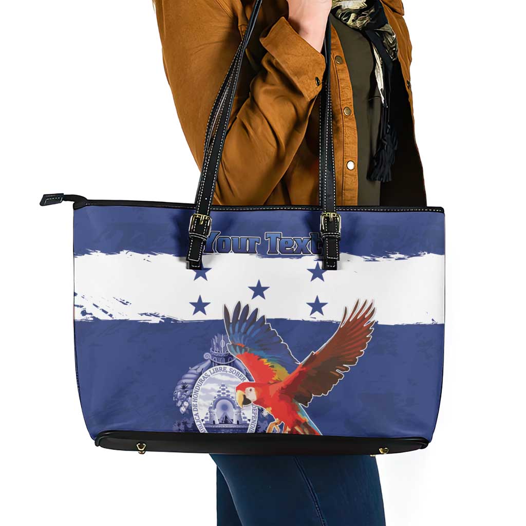 Honduras Independence Day Leather Tote Bag Scarlet Macaw Flag Style - Wonder Print Shop