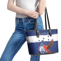 Honduras Independence Day Leather Tote Bag Scarlet Macaw Flag Style - Wonder Print Shop