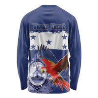 Honduras Independence Day Long Sleeve Shirt Scarlet Macaw Flag Style - Wonder Print Shop