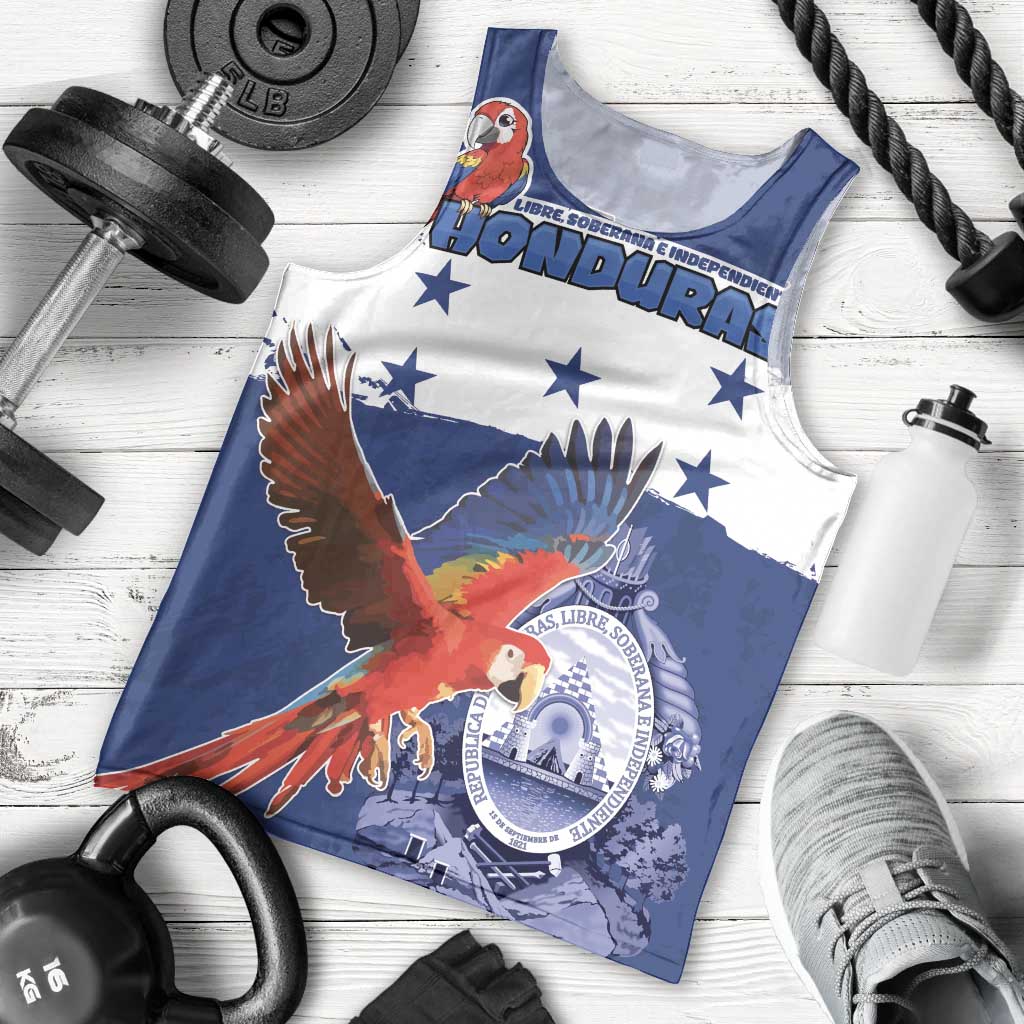 Honduras Independence Day Men Tank Top Scarlet Macaw Flag Style - Wonder Print Shop