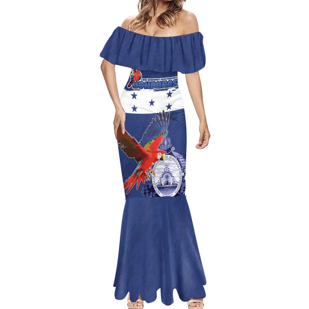 Honduras Independence Day Mermaid Dress Scarlet Macaw Flag Style - Wonder Print Shop